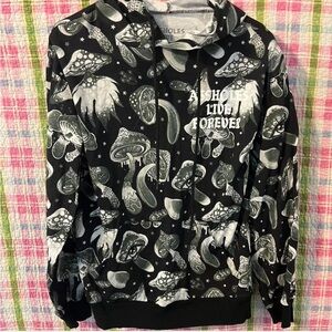 Black & white mushroom hoodie